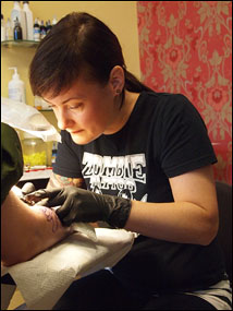 Nina working
